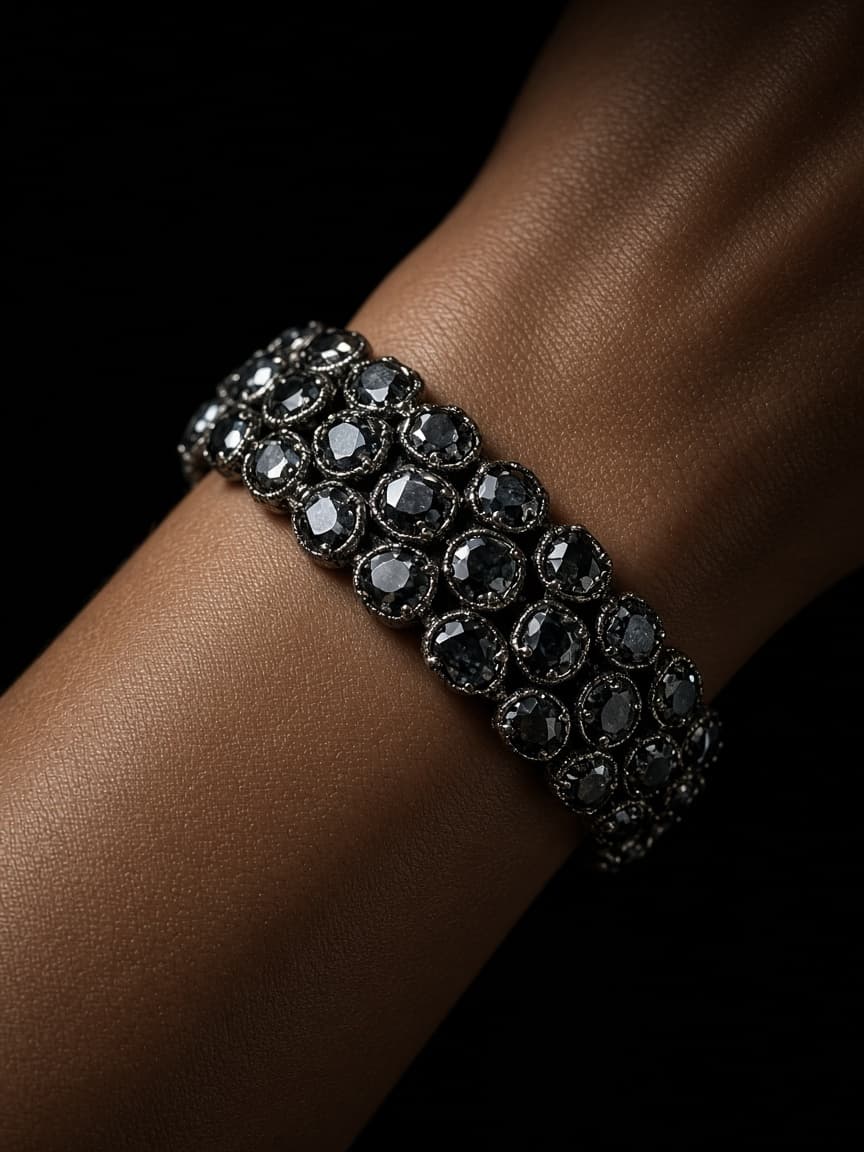 Bracelet serti de pierres sombres